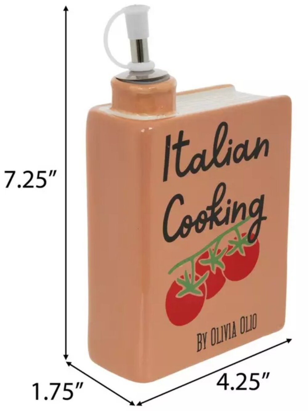 the spring shop Brown Italian Cookbook Oil Bottle - NEW
